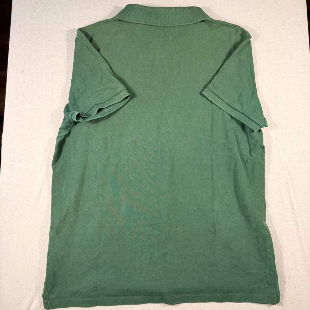 Polo Ralph Lauren Mens Custom Slim Fit Pique Polo Shirt Green Red Pony Large - Picture 3 of 5